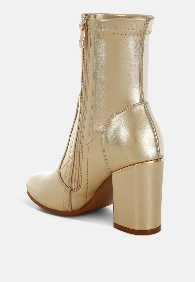 Tirana Metallic Pleather Sock Boots - Image 3