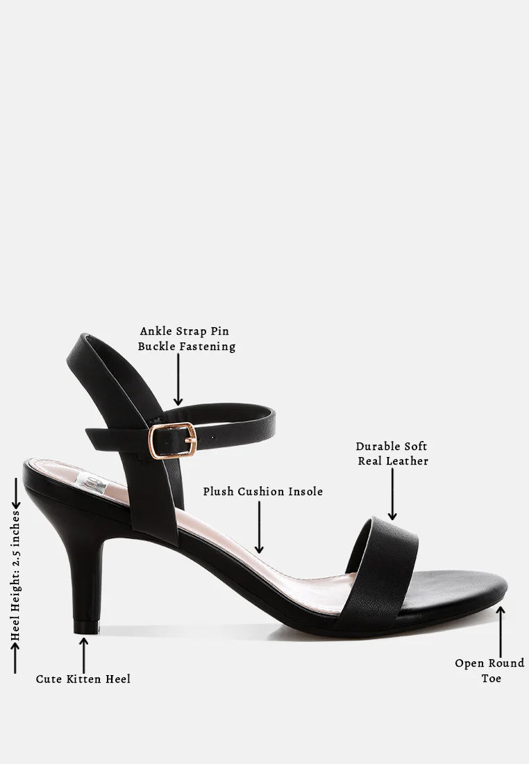 Tomari Pin Buckle Kitten Heel Sandals - Image 15