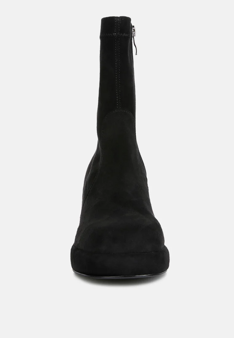 TWO-CUBES Black Suede Platform Ankle Boots - Image 4