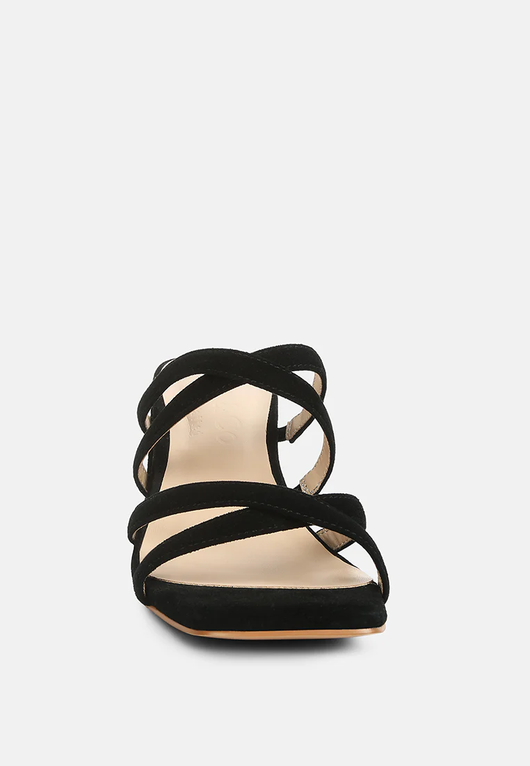 Valentina Strappy Casual Block Heel Sandals In Black - Image 3