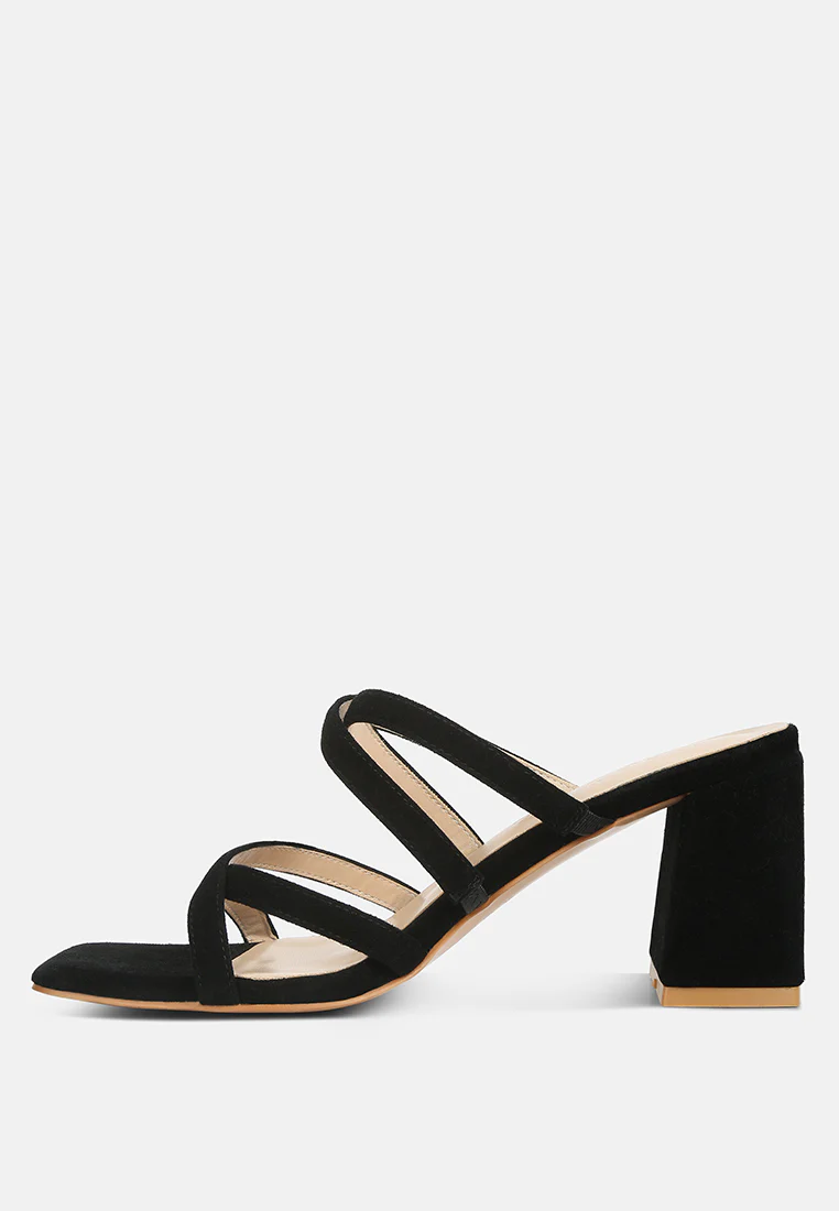 Valentina Strappy Casual Block Heel Sandals In Black - Image 4