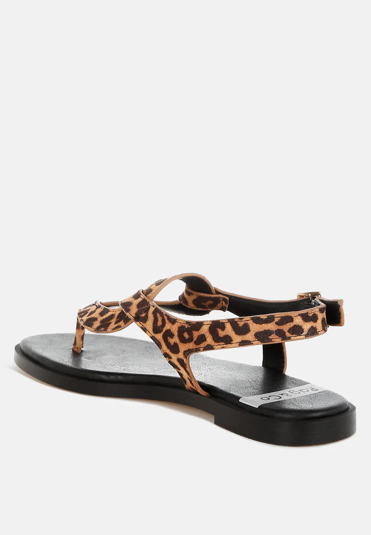Venusa Leopard Print Buckled Flats - Image 3