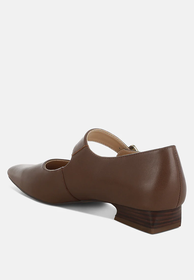 Vernis Genuine Leather Mary Jane Sandals - Image 3