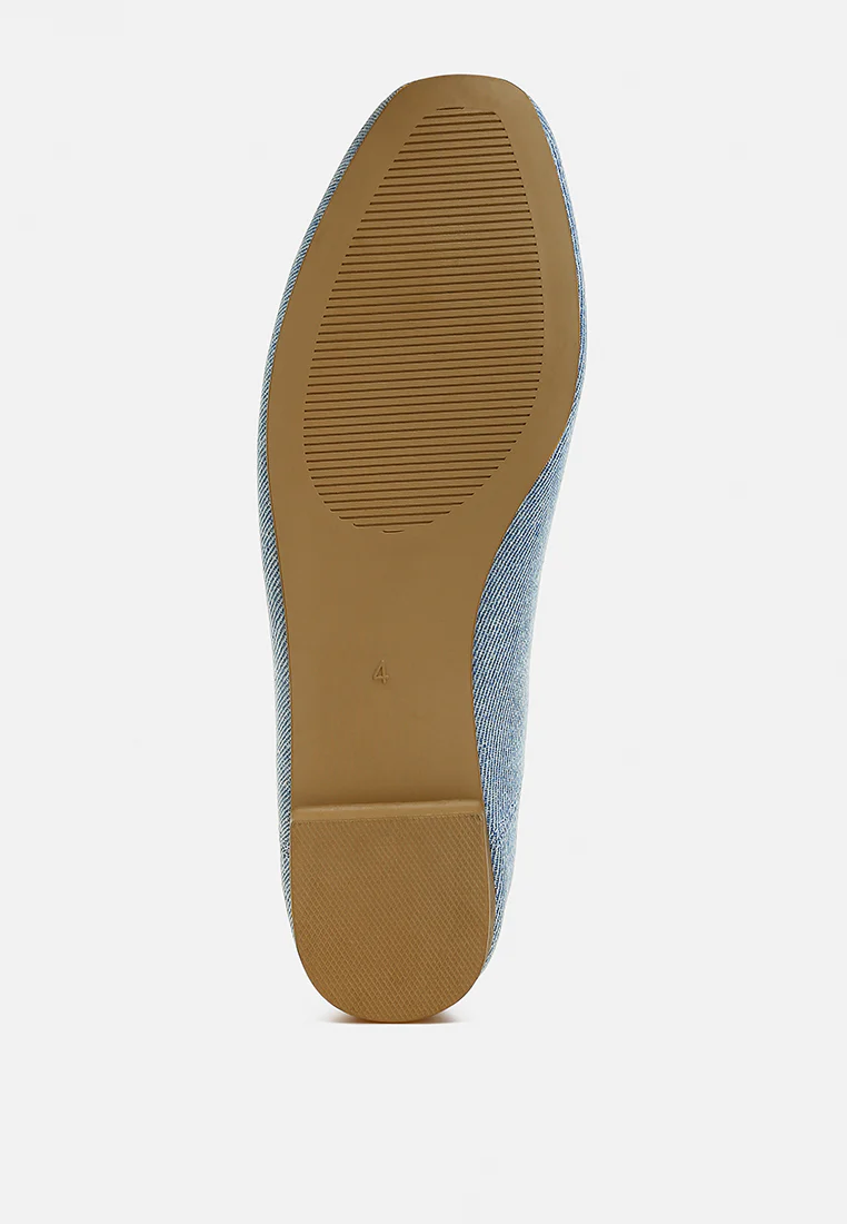 Vigilante Bow Detail Denim Ballerinas - Image 6