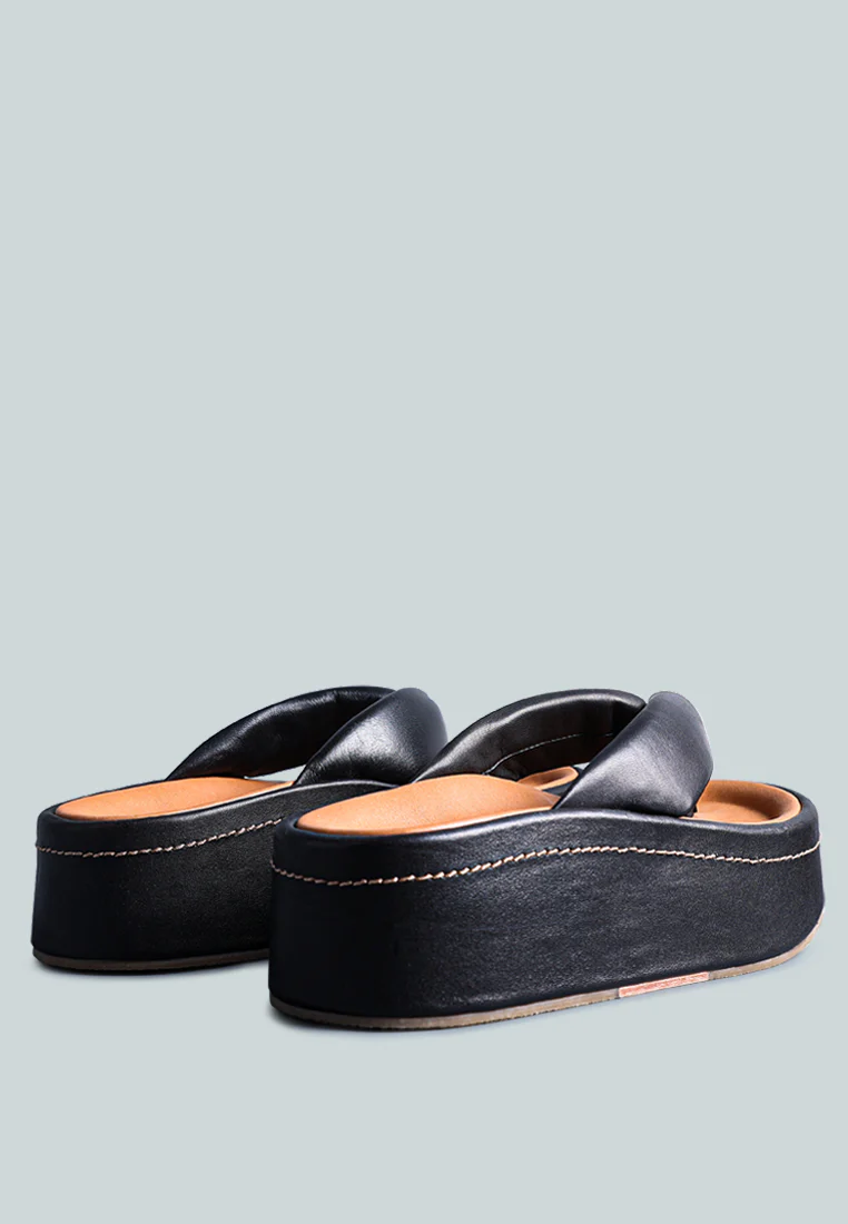 WELCH Black Thong Platform Sandals - Image 3