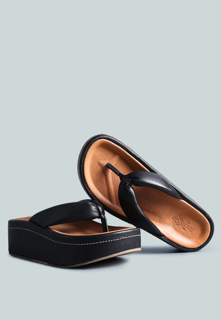 WELCH Black Thong Platform Sandals - Image 5