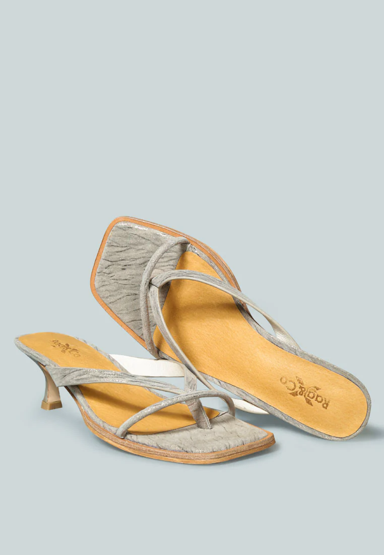 WINSLET Heeled Thong Sandal in Bronze - Image 3