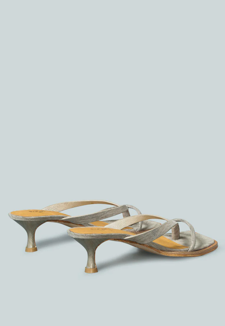 WINSLET Heeled Thong Sandal in Bronze - Image 4