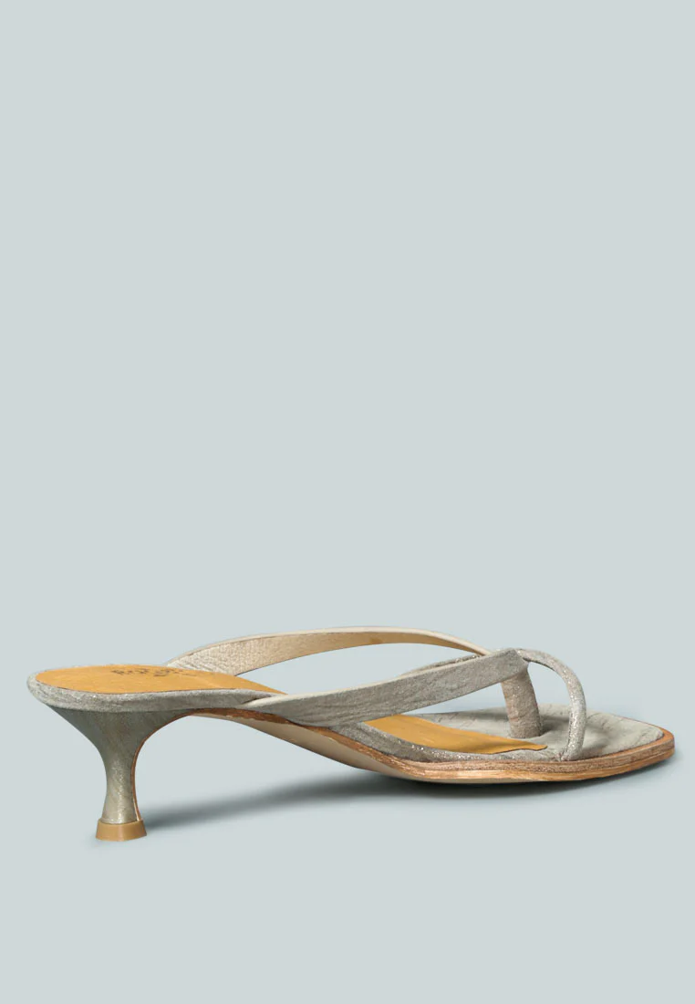 WINSLET Heeled Thong Sandal in Bronze - Image 6