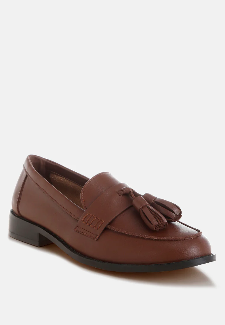 Yelena Real Leather Tassel Loafers - Image 13