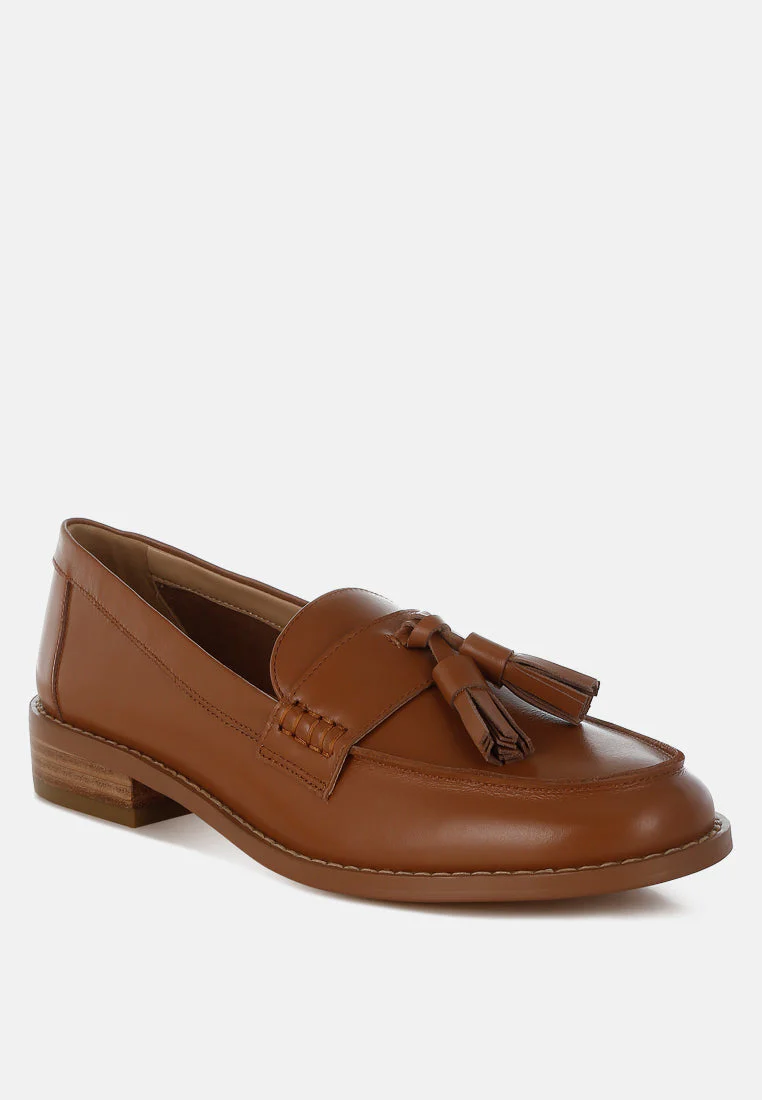 Yelena Real Leather Tassel Loafers - Image 3