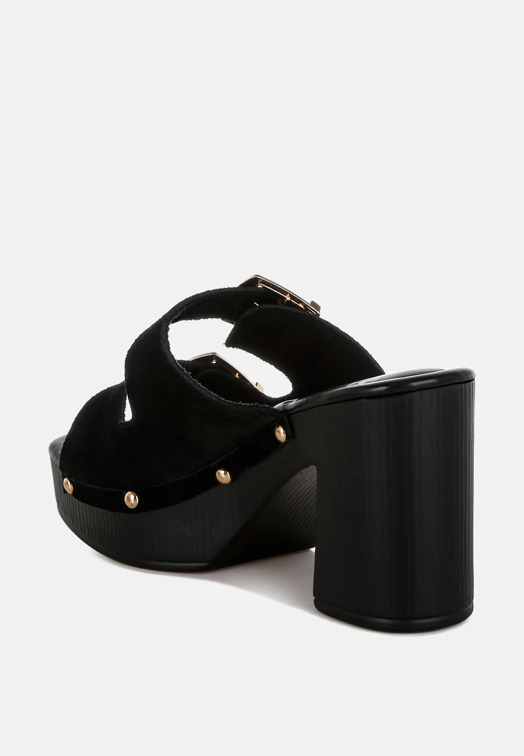 Zoane Studded Dual Buckle Platform Clogs - Image 3