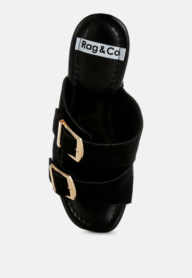 Zoane Studded Dual Buckle Platform Clogs - Image 4