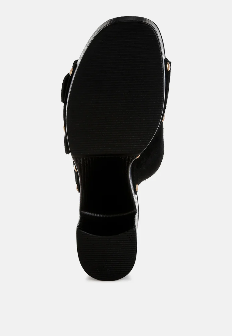 Zoane Studded Dual Buckle Platform Clogs - Image 5