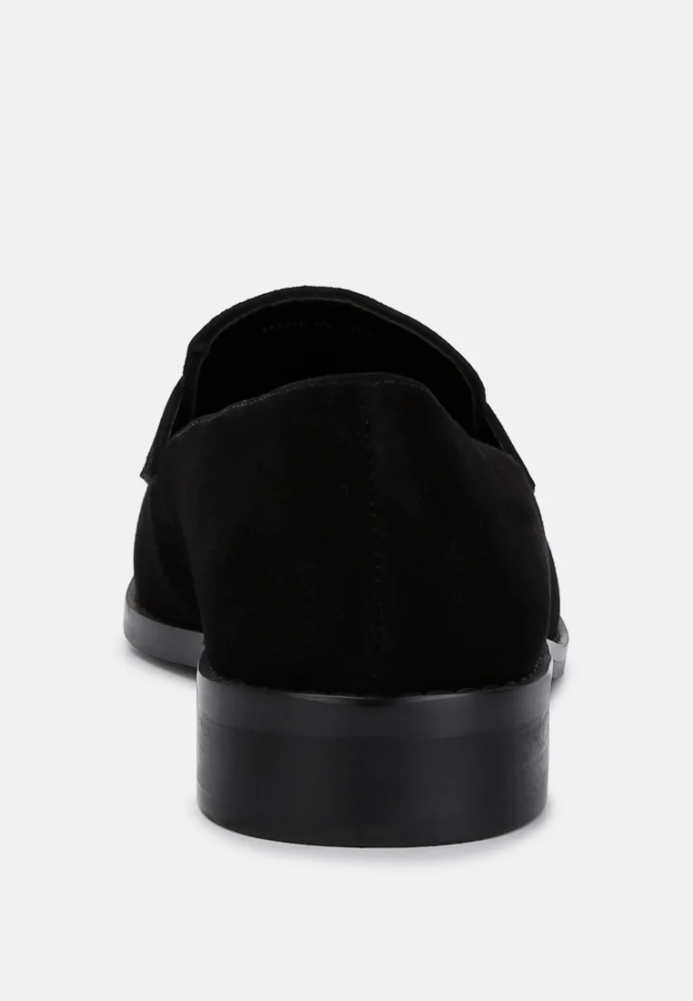 ZOFIA Black Suede Penny Loafers - Image 5