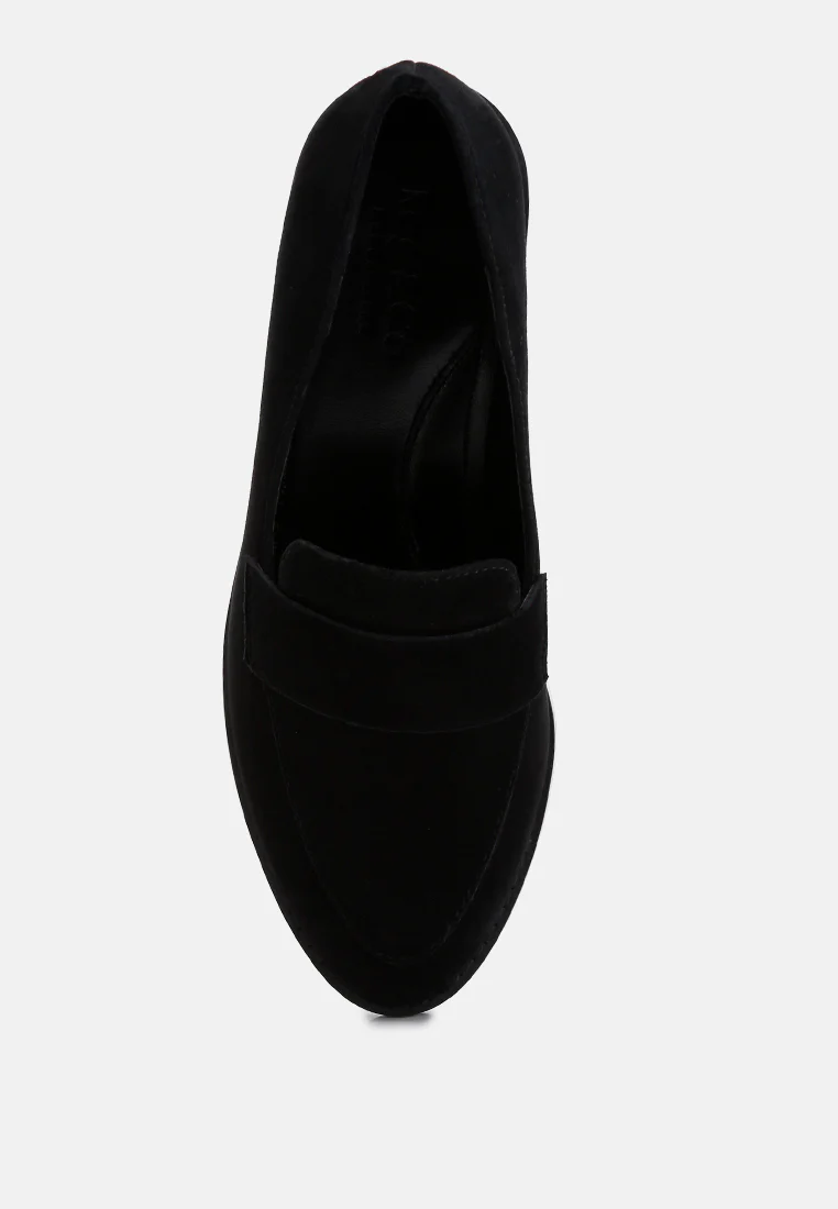 ZOFIA Black Suede Penny Loafers - Image 6